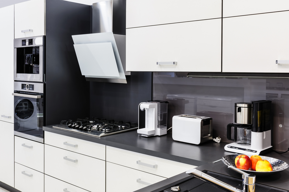 trendy kitchen with appliances