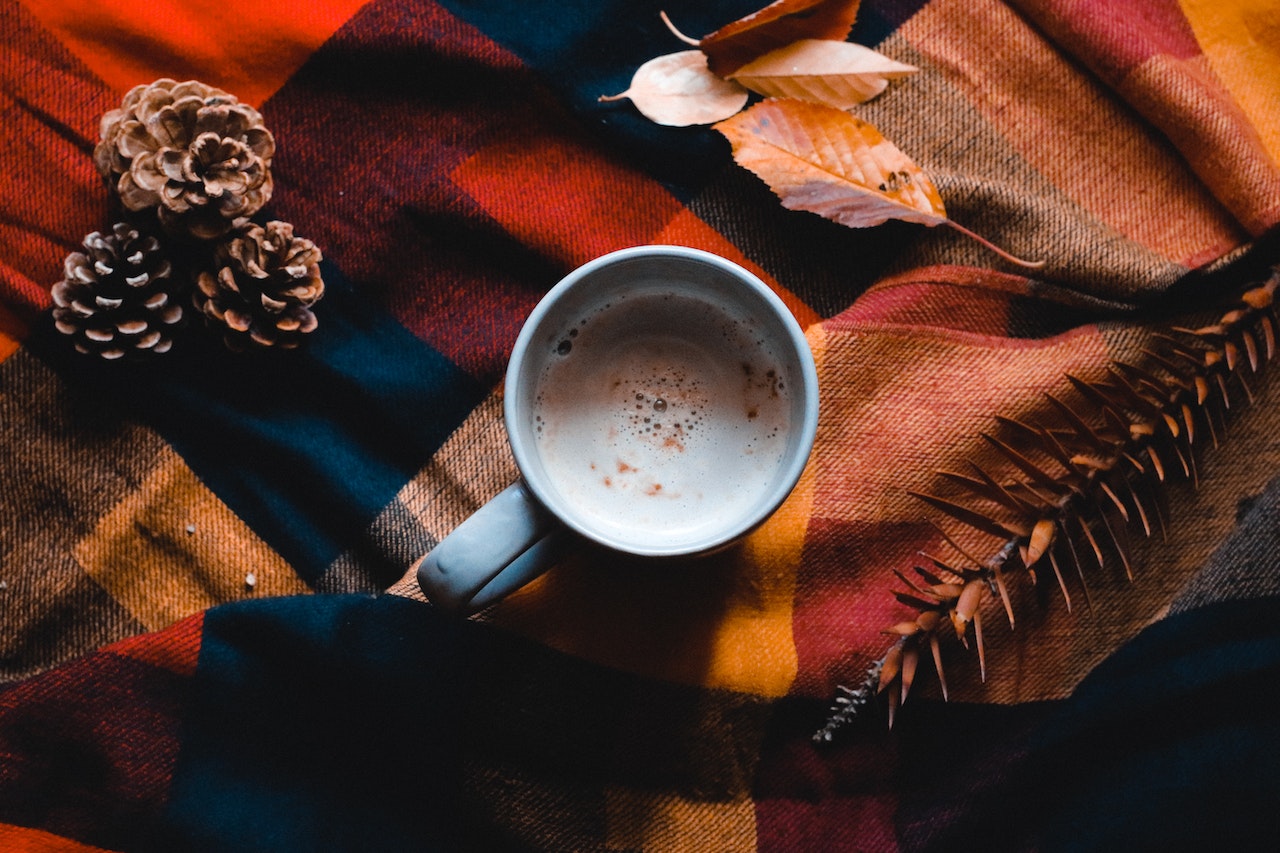 a fall drink on a blanket | fall drinks