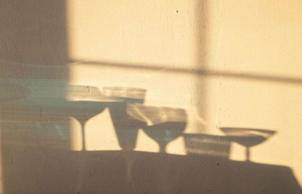 shadows of glassware